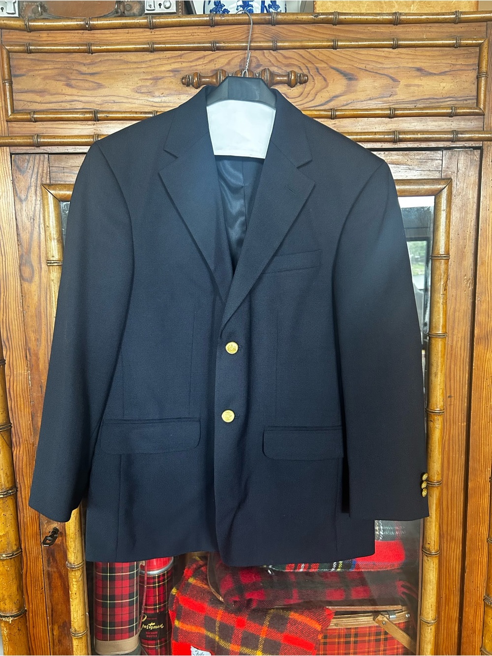 Stafford Navy Sport Coat with Gold Buttons